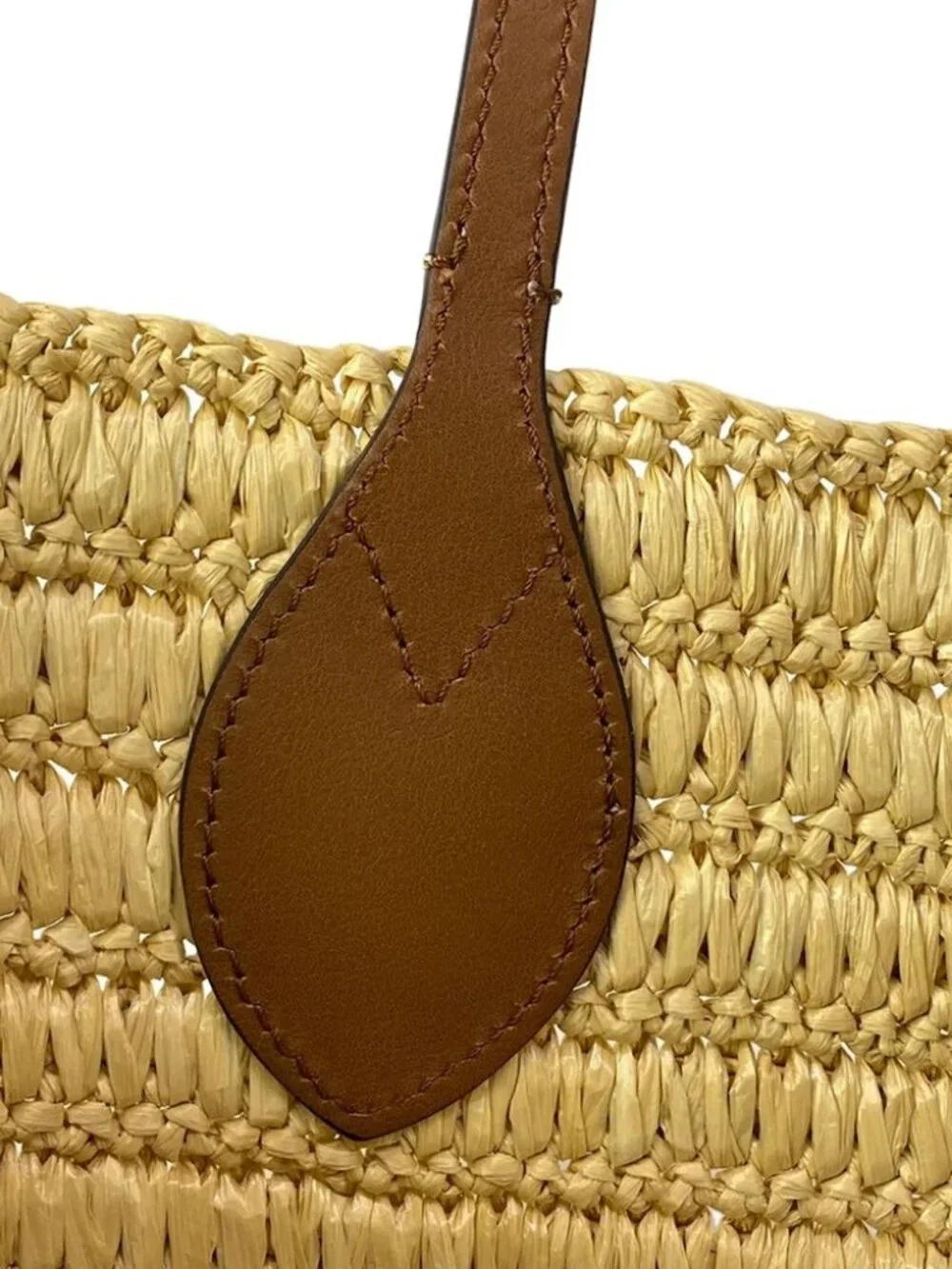 GUCCI Gucci Lido 836506 Beige Brown Raffia Leather Tote Bag